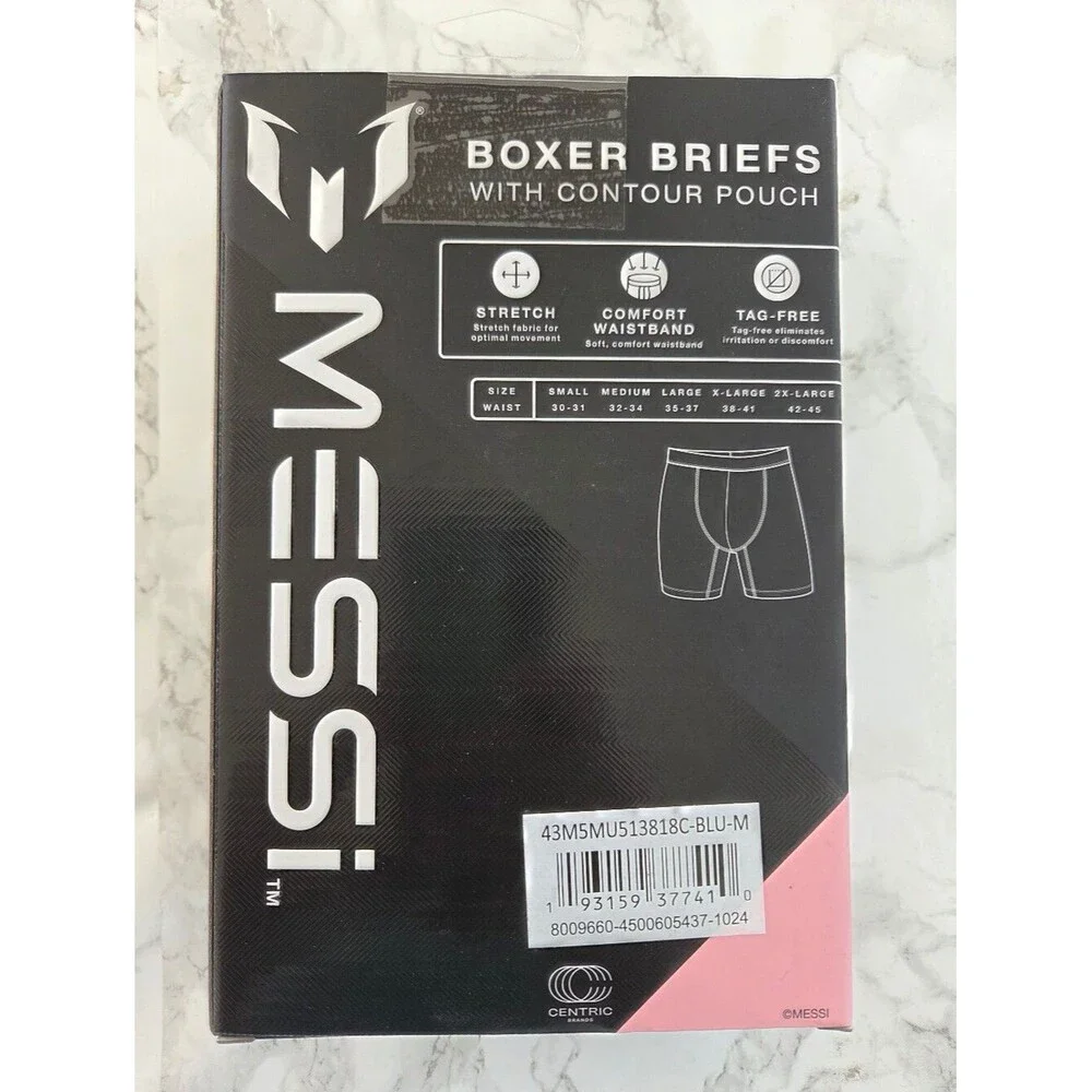 Lionel Messi Tag Free Boxer Brief Shorts 3 Pack Underwear Stretchy Contour Pouch